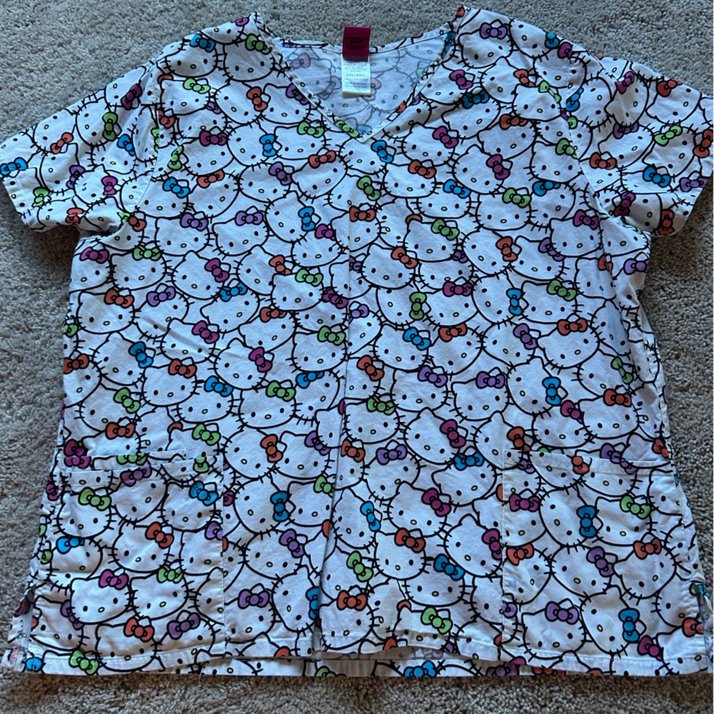 Hello Kitty Multicolor Scrub Top
